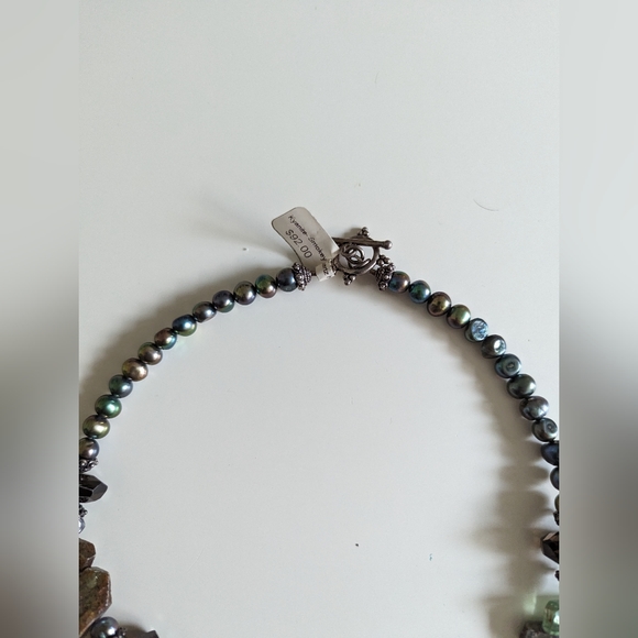 $92 Beautiful Sterling, Pearl & Kyanite Smokey Quartz- 92 Grams - Picture 12 of 16